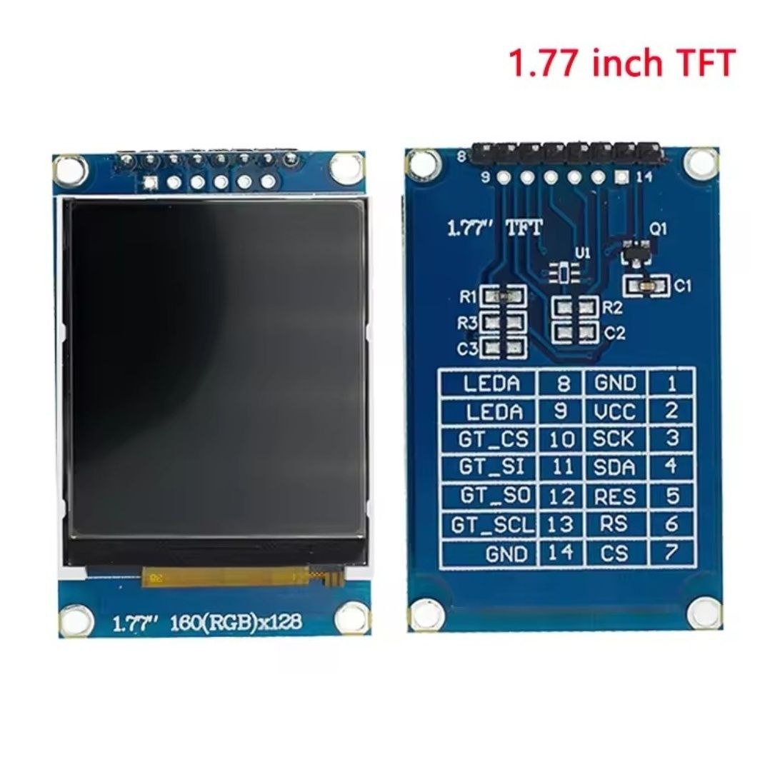 TFT Display 0.96/1.3/1.44/1.77/1.8/2.4/2.8 inch ips 7P SPI HD 65K TFT full colour LCD Module ST7735 Drive IC 80*160 for arduino, esp32, esp8266